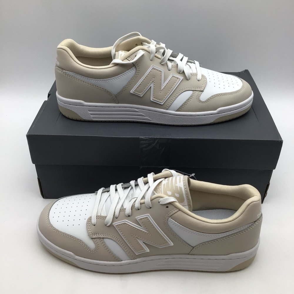 New Balance 480 Mens Grey White Leather Low Top Sneakers BB480LBB Size 13 NEW
